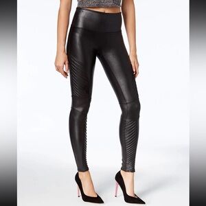 SPANX Faux Leather Moto Leggings